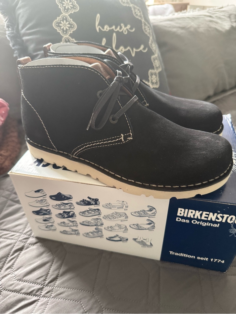 Birkenstock Harris Black Suede Lace-Up Boots Size 41-Men’s 8-Women’s 10
